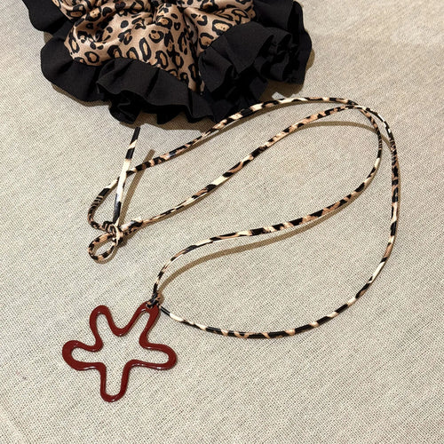 Wine Red Flower Necklace