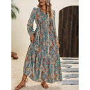 Ruffles Print Maxi Dress