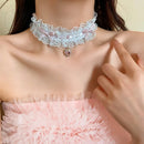 Heart Bow Lace Choker