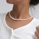 Irregular Pearl Choker Necklace