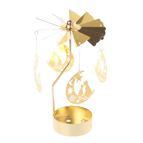Rotating Metal Candle Holder Short Eye Catching Design for Christmas Dinner Party Wedding Party Decoration Gift