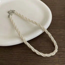 Layered Pearl Choker Necklace