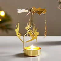 Rotating Metal Candle Holder Short Eye Catching Design for Christmas Dinner Party Wedding Party Decoration Gift