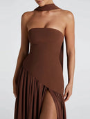 Patchwork Draped Maxi Dress