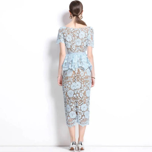 Beaded Lace Midi Dress
