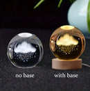 3D Crystal Ball Night Light Laser Engraved Solar System Globe Decoration for Home Desktop Astronomy Birthday Gift