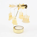 Rotating Metal Candle Holder Short Eye Catching Design for Christmas Dinner Party Wedding Party Decoration Gift