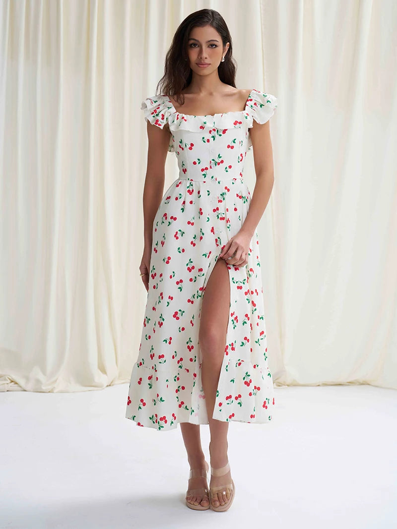 Cherry Print Beach Dress