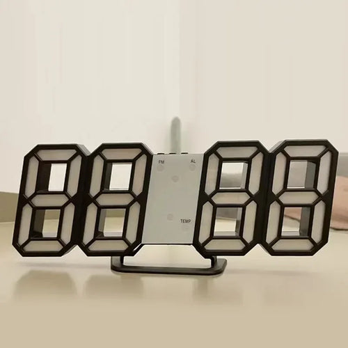 3D LED Alarm Clock Date/Temperature Display for Home Kitchen Office Garden Wall Clock Times Digital Decor