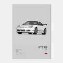 Sports Car Wall Art Black White Pop 911 GT Turbo Canvas Painting Living Room Home Decor Gift Garage