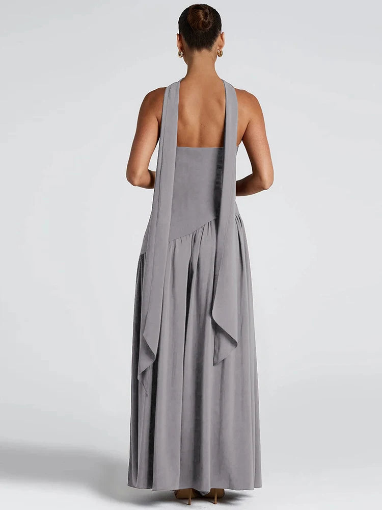 Patchwork Draped Maxi Dress