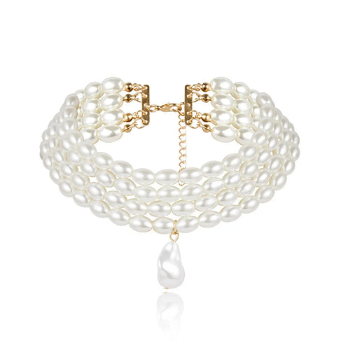 Irregular Pearl Choker Necklace