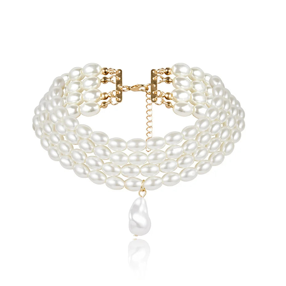 Irregular Pearl Choker Necklace