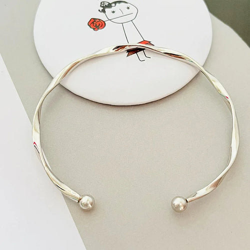 Twisted Wave Silver Bracelet