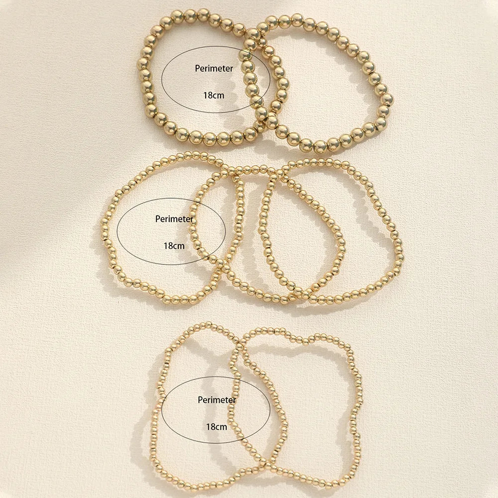 Gold Beaded Charm Bracelet