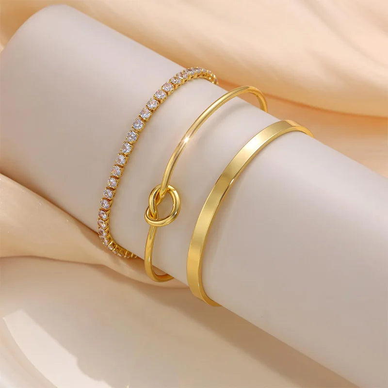 Gold Plated Bracelets Set