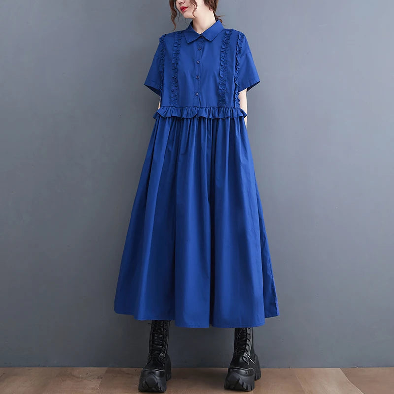 Ruffle Pleated A-Line Dress