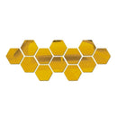 Rose Gold 3D Hexagon Mirror Wall Stickers DIY TV Background Decor for Living Room Bedroom Bathroom Home Decor