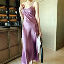 Satin High-Waist Dress