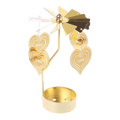 Rotating Metal Candle Holder Short Eye Catching Design for Christmas Dinner Party Wedding Party Decoration Gift