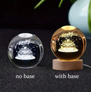 3D Crystal Ball Night Light Laser Engraved Solar System Globe Decoration for Home Desktop Astronomy Birthday Gift