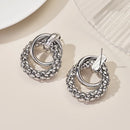 Double Ring Drop Earrings