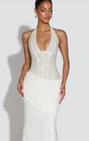 Sequin Halter Maxi Dress