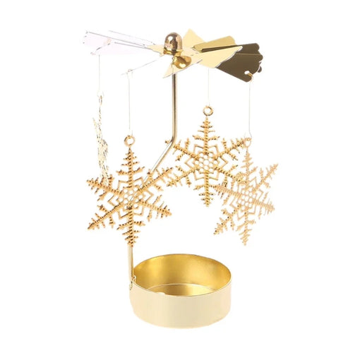 Rotating Metal Candle Holder Short Eye Catching Design for Christmas Dinner Party Wedding Party Decoration Gift
