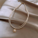 Layered Pearl Choker Necklace