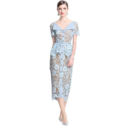Beaded Lace Midi Dress