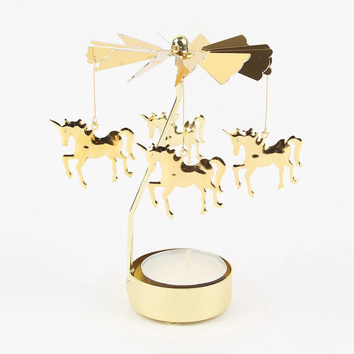 Rotating Metal Candle Holder Short Eye Catching Design for Christmas Dinner Party Wedding Party Decoration Gift