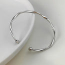 Twisted Wave Silver Bracelet