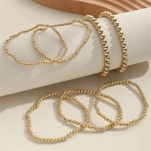 Gold Beaded Charm Bracelet