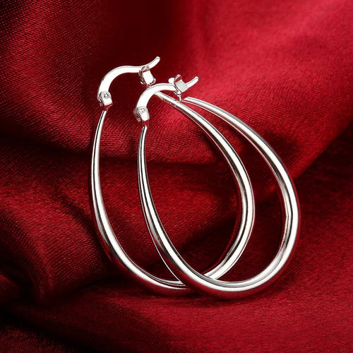 Oval Gold Silver Earrings