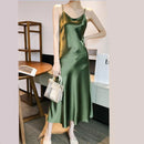 Satin High-Waist Dress