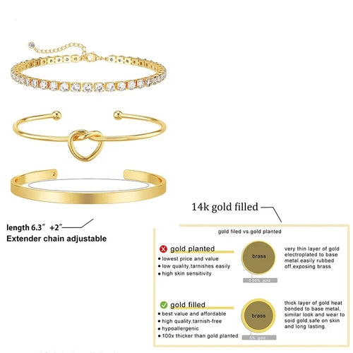 Gold Plated Bracelets Set