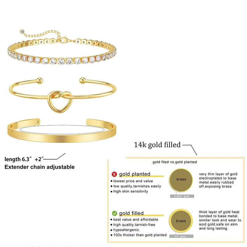 Gold Plated Bracelets Set