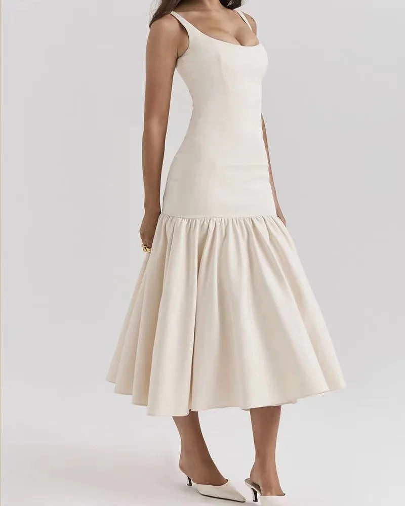 Summer Pleated Slim Dress