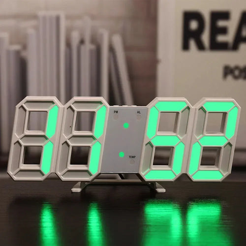 3D LED Alarm Clock Date/Temperature Display for Home Kitchen Office Garden Wall Clock Times Digital Decor