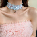 Heart Bow Lace Choker