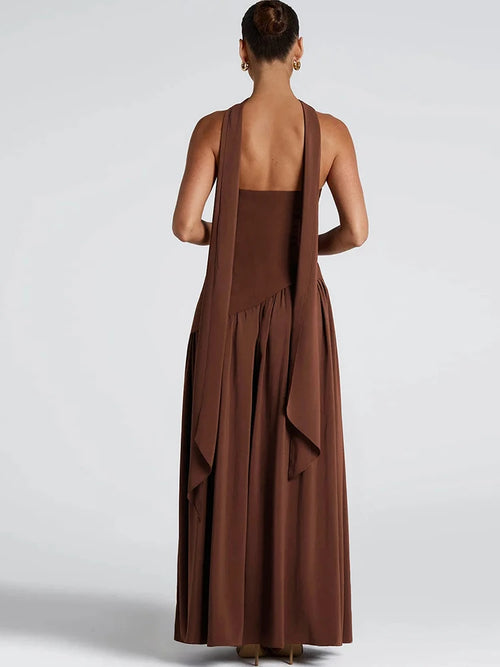 Patchwork Draped Maxi Dress