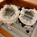 Heart Bow Lace Choker