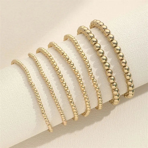 Gold Beaded Charm Bracelet