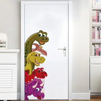 Funny Probe Dinosaur Wall Decals Short Eye Catching Kids Bedroom Living Room Children Nursery Mural Wall Art Behind The Door Stickers