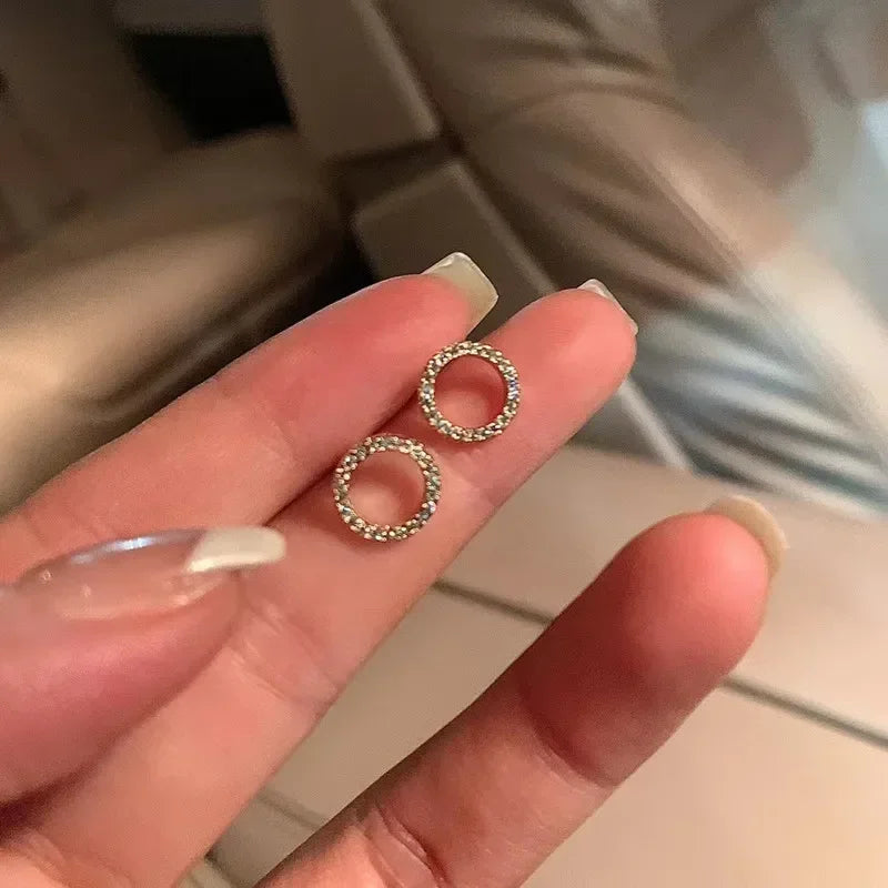 Gold Crystal Stud Earrings