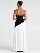 Patchwork Draped Maxi Dress