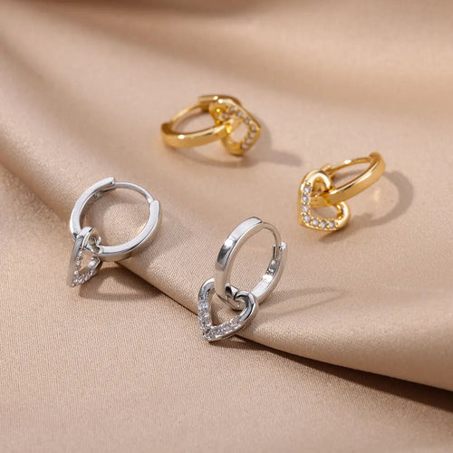Zircon Heart Earrings