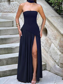 Patchwork Draped Maxi Dress