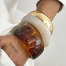 Resin Wide Punk Bangles