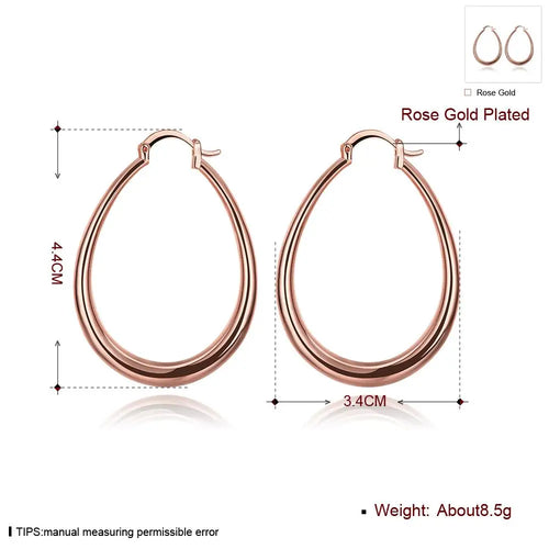 Oval Gold Silver Earrings